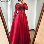 Im Angebot, keine Rückgabe, keine Rückerstattung. Verkauf Dubai Champange A-Linie Sexy Abendkleider Lange Ärmel Perlenbesetzt Diamant Funkeln Formelles Kleid 2025 LA70647 