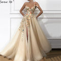 Vestidos de noche con flores y perlas de Dubái, sexys, de un solo hombro, corte A, formales, 2025, LA60946 