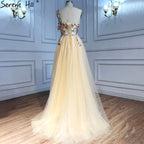 Vestidos de noche con flores y perlas de Dubái, sexys, de un solo hombro, corte A, formales, 2025, LA60946 