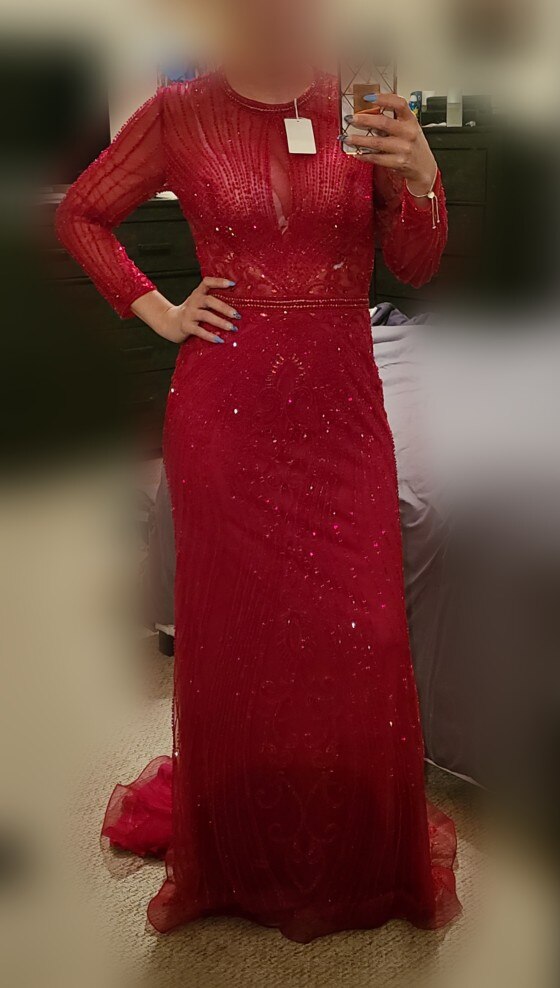 Vestido de noche de lujo de Dubái, gris, con mangas largas y escote redondo, corte sirena, corte diamante, talla grande 2025 LA70116 