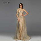 Im Angebot, keine Rückgabe, keine Rückerstattung. Verkauf von Dubai Luxury Gold One Shoulder Abendkleider 2025 Mermaid Sexy Glitter Abendkleider Design LA70044 