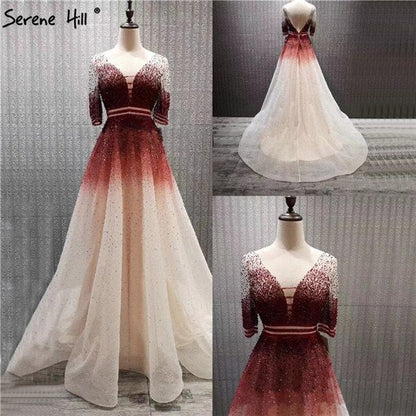 En oferta, sin devolución ni reembolso. Vestidos de noche de lujo en Dubái con media manga, corte A, negros, sin espalda, de tul, sexys, 2025 LA60808. 