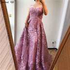 Vestidos de noche de encaje sexys sin tirantes, color rosa de Dubái, 2025, estilo sirena, hombros descubiertos, con cristales, foto real LA70186