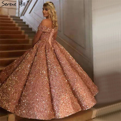 Dubai Schatz Sexy Grün Luxus Brautkleider 2025 Pailletten Off Schulter Brautkleider HM66991 Nach Maß 