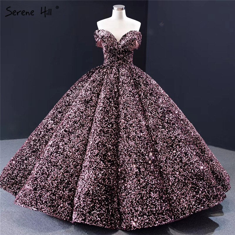 Vestidos de novia de lujo verdes sexys con escote corazón de Dubái 2025, vestidos de novia con lentejuelas y hombros descubiertos HM66991, hechos a medida 