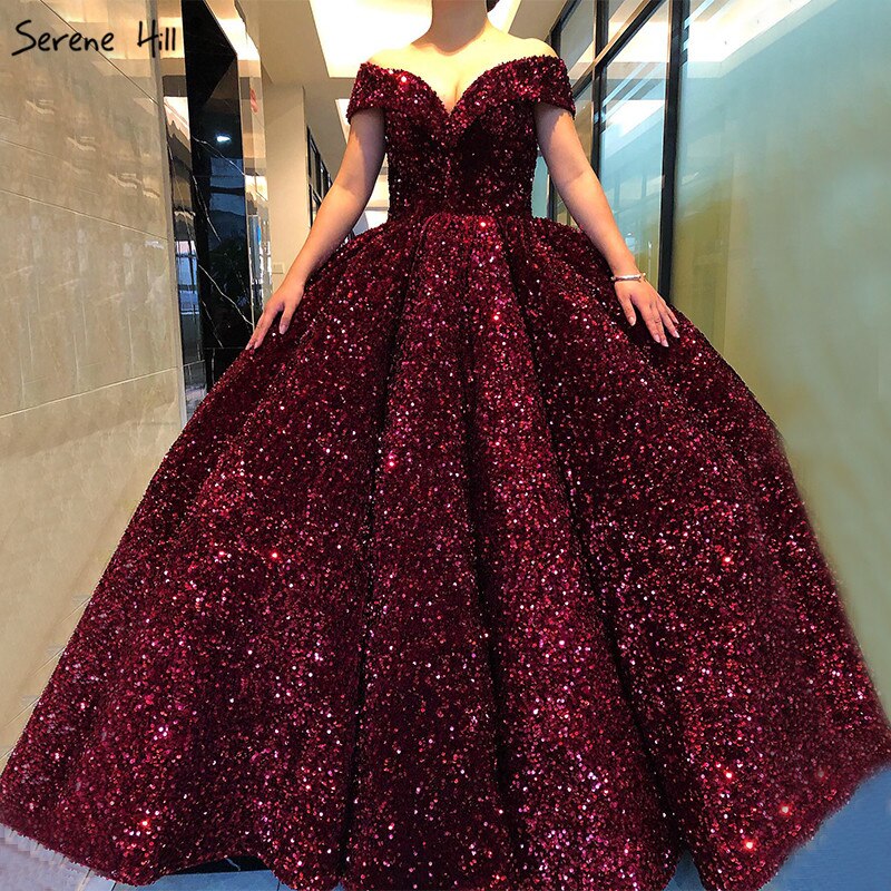 Vestidos de novia de lujo verdes sexys con escote corazón de Dubái 2025, vestidos de novia con lentejuelas y hombros descubiertos HM66991, hechos a medida 