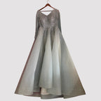 Vestidos de noche sexys de alta gama con escote en V en color vino tinto de Dubái 2025, vestidos de noche de lujo con cristales y manga larga, diseño LA70272 