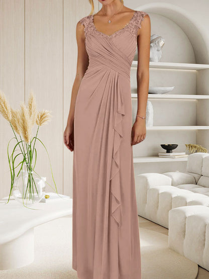 Champagnerfarbenes A-Linien-Kleid mit herzförmigem Ausschnitt und plissiertem Netzstoff