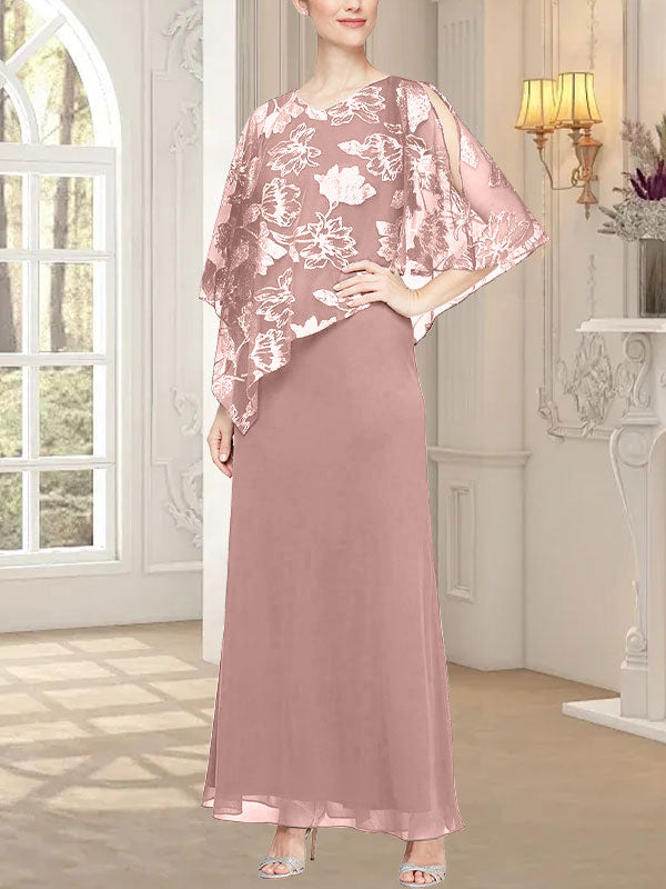 Vestido largo de malla brillante con corpiño asimétrico superpuesto novedoso