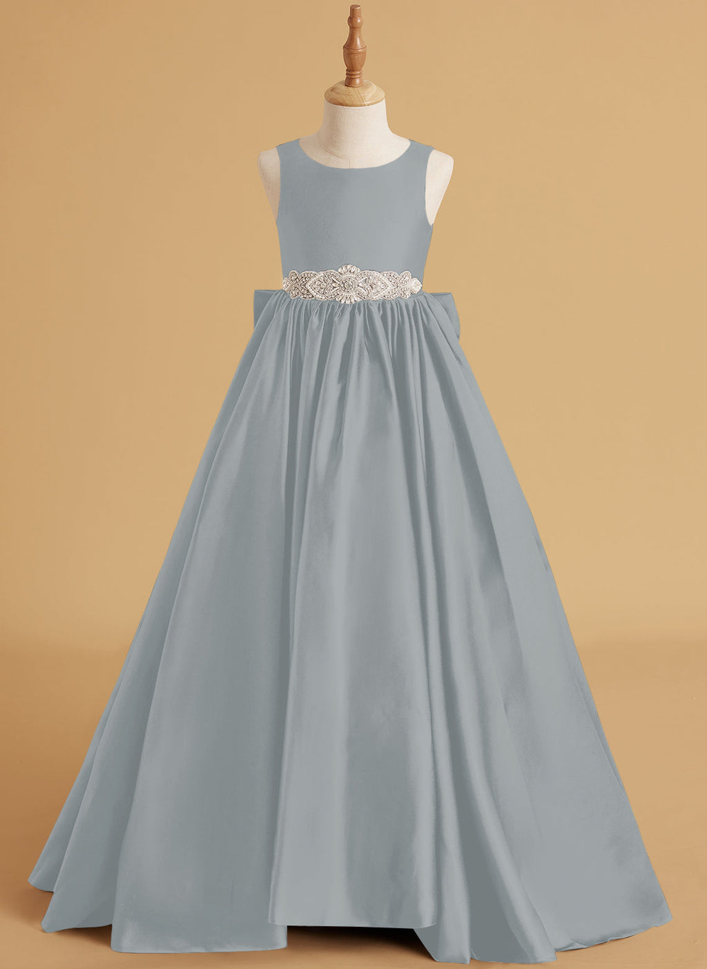Duchesse-Linie/Princess-Linie Satin Sweep/Pinsel zug Blumenmädchenkleid 