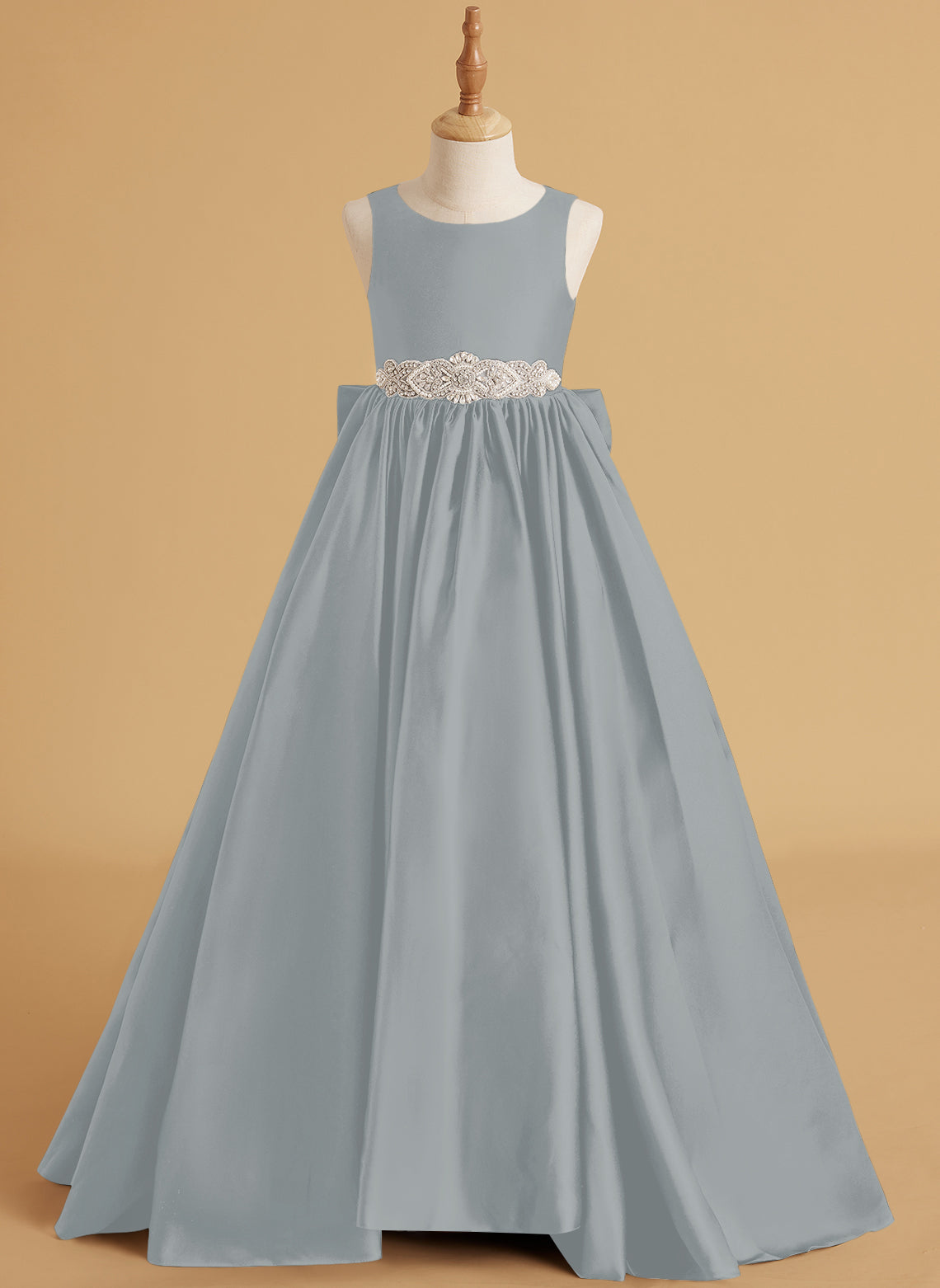 Duchesse-Linie/Princess-Linie Satin Sweep/Pinsel zug Blumenmädchenkleid 