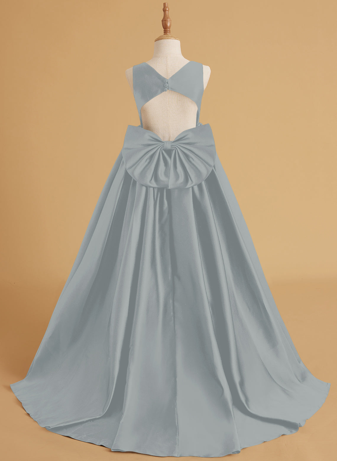Duchesse-Linie/Princess-Linie Satin Sweep/Pinsel zug Blumenmädchenkleid 