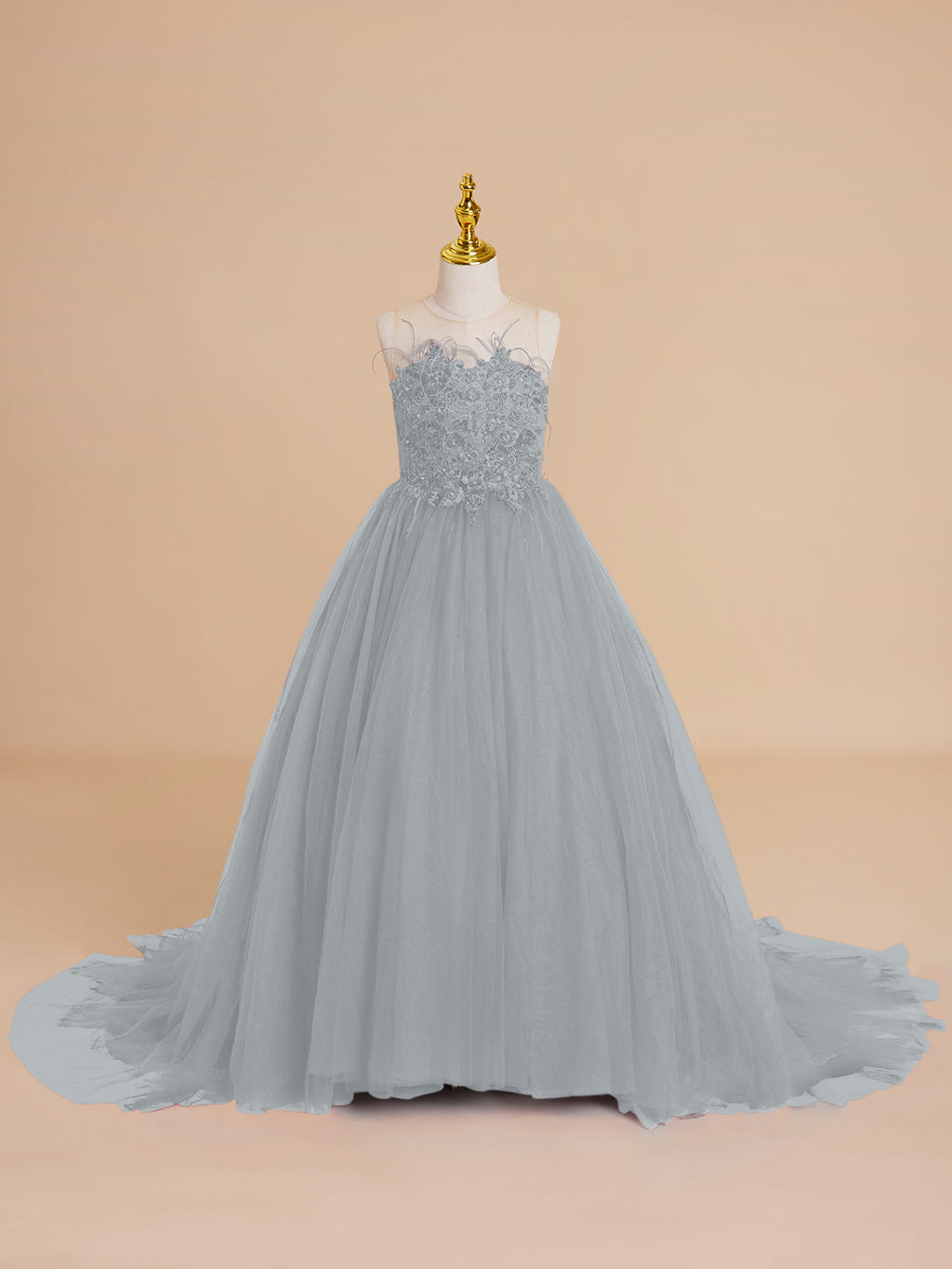 Duchesse-Linie/Princess-Linie Tüll Sweep/Pinsel zug Blumenmädchenkleid 