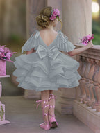 Ballkleid/Princess-Linie Tüll Knielang Geburtstagskleid für Blumenmädchen 