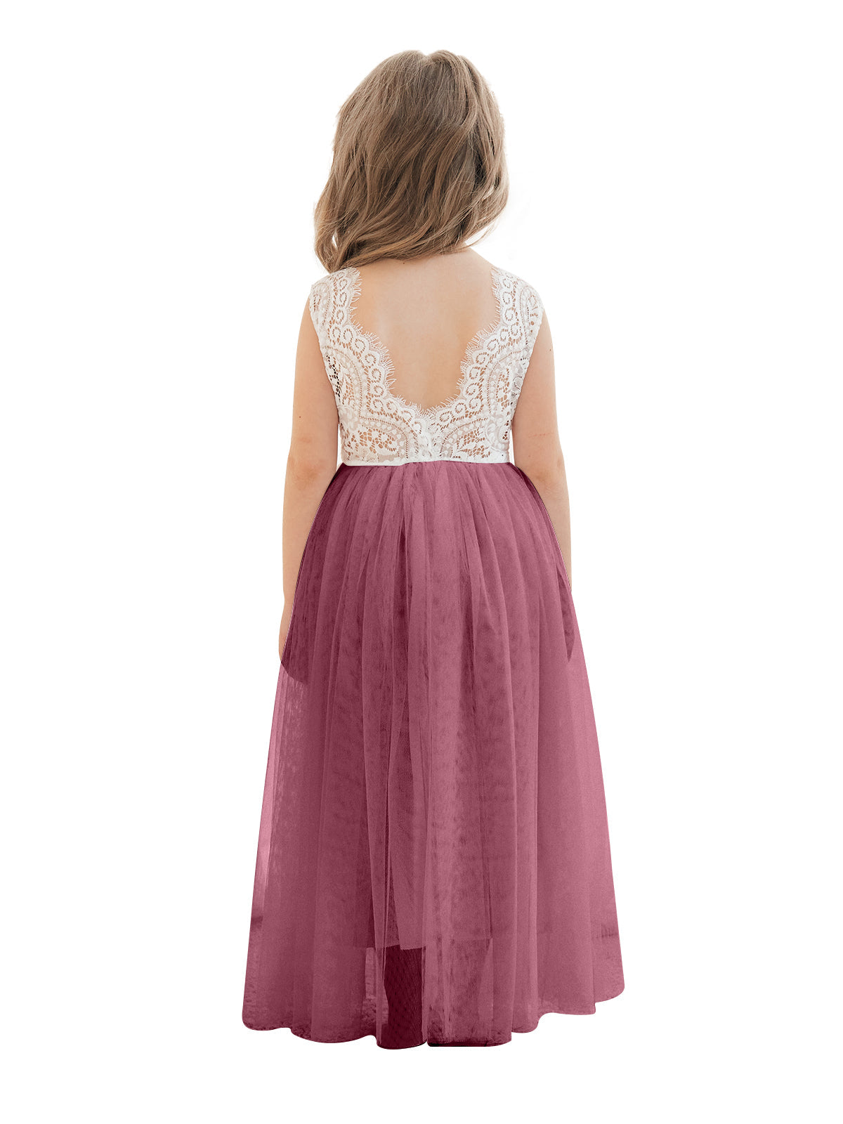 A-Linie Spitze Tüll Knöchellang Weiß Kleid (2003227597) 