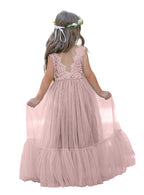 Lace Tulle Floor-length Boho Flower Girl Dress
