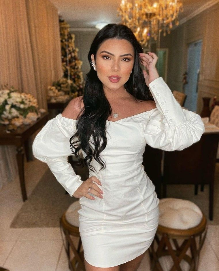 Elegante vestido blanco de manga larga para regreso a casa, vestido de cóctel blanco Y5335
