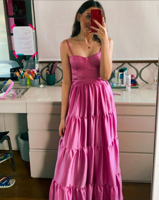 Schlichtes langes Abendkleid mit Spaghettiträgern in A-Linie Y4283
