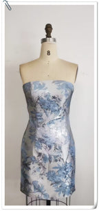 Floral Print Tight Homecoming Dress,Cocktail Dress Y3081