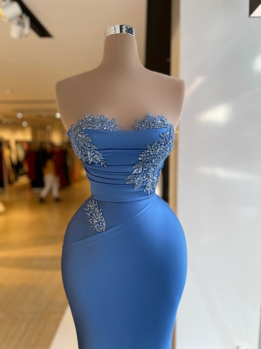 Charmantes Etuikleid/Säulenkleid Blau Abendkleid, Festkleid Y4196