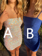 Precioso vestido de fiesta con tirantes finos, vestido azul ajustado Y2102