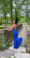 Königsblaues Meerjungfrau-Abschlussballkleid, langes elegantes Abendkleid Y7228