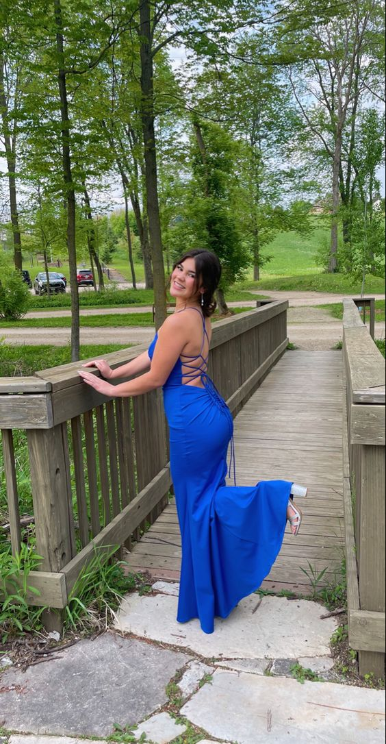Royal Blue Mermaid Long Prom Dress Elegant Evening Dress Y7228