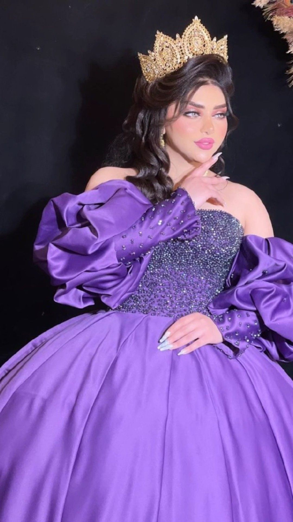 Lila A-Linie Satin Ballkleid, Prinzessin Kleid, Sweet 16 Kleid Y5023