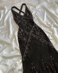 Vestido de noche de gasa negra con cuentas, elegante vestido de fiesta de sirena sin espalda Y8297