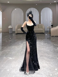 Vestido de fiesta largo de sirena, recién llegado, vestido de noche sexy con abertura Y6660
