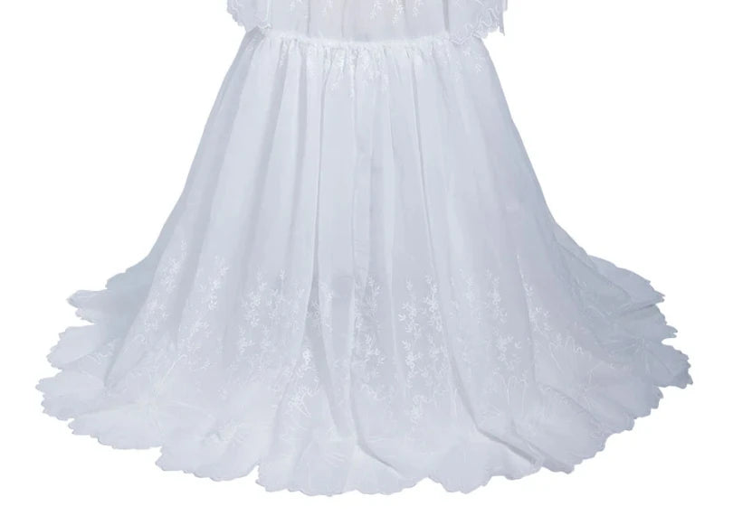 Elegantes schulterfreies Spitzen-Boho-Kleid für Schwangerschaftsfotos SY240067 