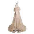 Elegantes schulterfreies Spitzen-Boho-Kleid für Schwangerschaftsfotos SY240067 
