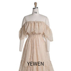 Elegantes schulterfreies Spitzen-Boho-Kleid für Schwangerschaftsfotos SY240067 