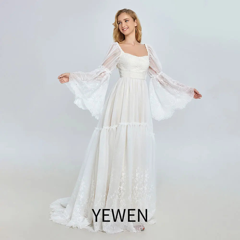 Elegantes schulterfreies Spitzen-Boho-Kleid für Schwangerschaftsfotos SY240067 