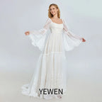 Elegantes schulterfreies Spitzen-Boho-Kleid für Schwangerschaftsfotos SY240067 
