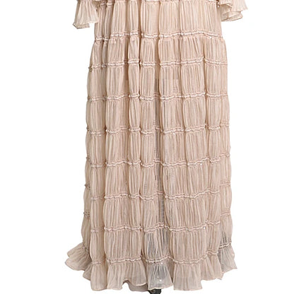Elegant Adjustable Shoulder Maternity Dress for Baby Shower Side Slit Boho Beach Gown Fancy Photo Shoot Dresses Sunnderly