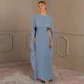 Elegant Blue Chiffon Mother of The Bride Dress Jewel Neck Sleeveless Floor Length Simple Wedding Party Dress Zipper Back Custom-payinti