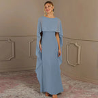 Elegant Blue Chiffon Mother of The Bride Dress Jewel Neck Sleeveless Floor Length Simple Wedding Party Dress Zipper Back Custom-payinti