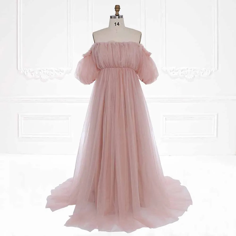 Elegante schulterfreie Umstandskleider für Fotoshootings, Fotografie-Kleider, Babyparty-Kleid für Schwangere, Sunnderly SY231105 