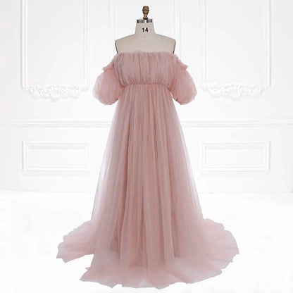 Elegante schulterfreie Umstandskleider für Fotoshootings, Fotografie-Kleider, Babyparty-Kleid für Schwangere, Sunnderly SY231105 