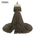 Elegant Off The Shoulder Side Slit Evening Dresses Adjustable Waist Photo Shoot Gown Party Dress Sunnderly SY22107