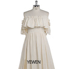 Elegant Off The Shoulder Side Slit Evening Dresses Adjustable Waist Photo Shoot Gown Party Dress Sunnderly SY22107