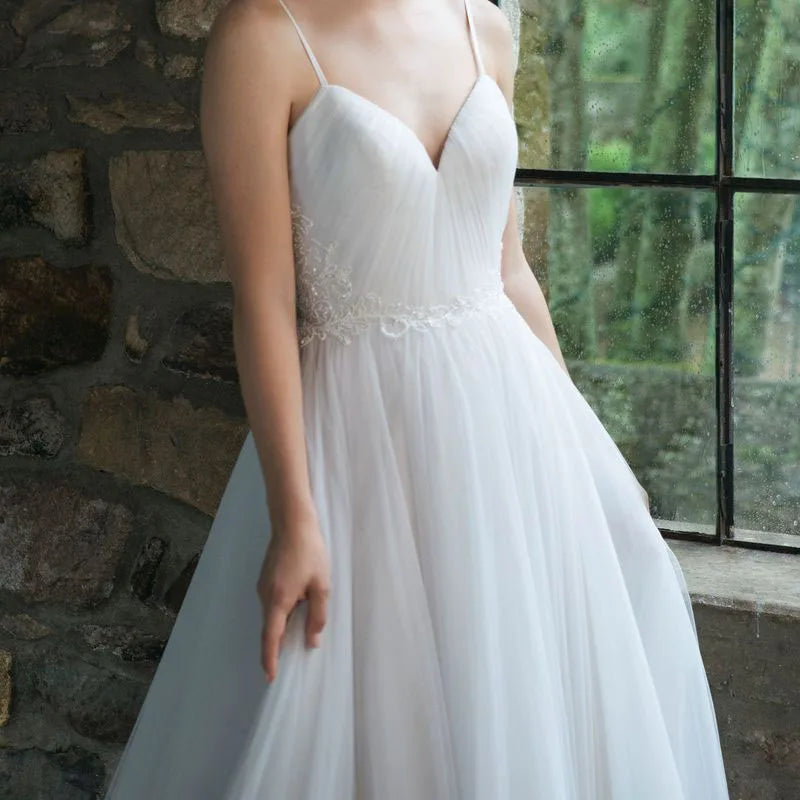 Elegant Spaghetti Straps Backless Pleat Sweetheart Sexy Wedding Dress Robe De Mariee Sofuge Boho Dubai Arabic Abiti Da Sposa-payinti