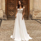 Elegant V-Neck Short Sleeve Ball Gown Mopping Wedding Dresses New Luxury Lace Appliques Court Train Princess Bridal Gown-payinti