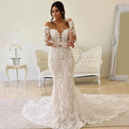 Elegant Wedding Dresses For Women Sweetheart Long Sleeves Bridal Gowns Lace Appliques Backless Robes Vestidos De Novia 2023-payinti