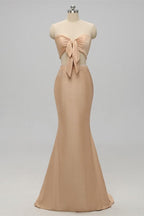 Vestido de dama de honor de dos piezas color champán SCB53