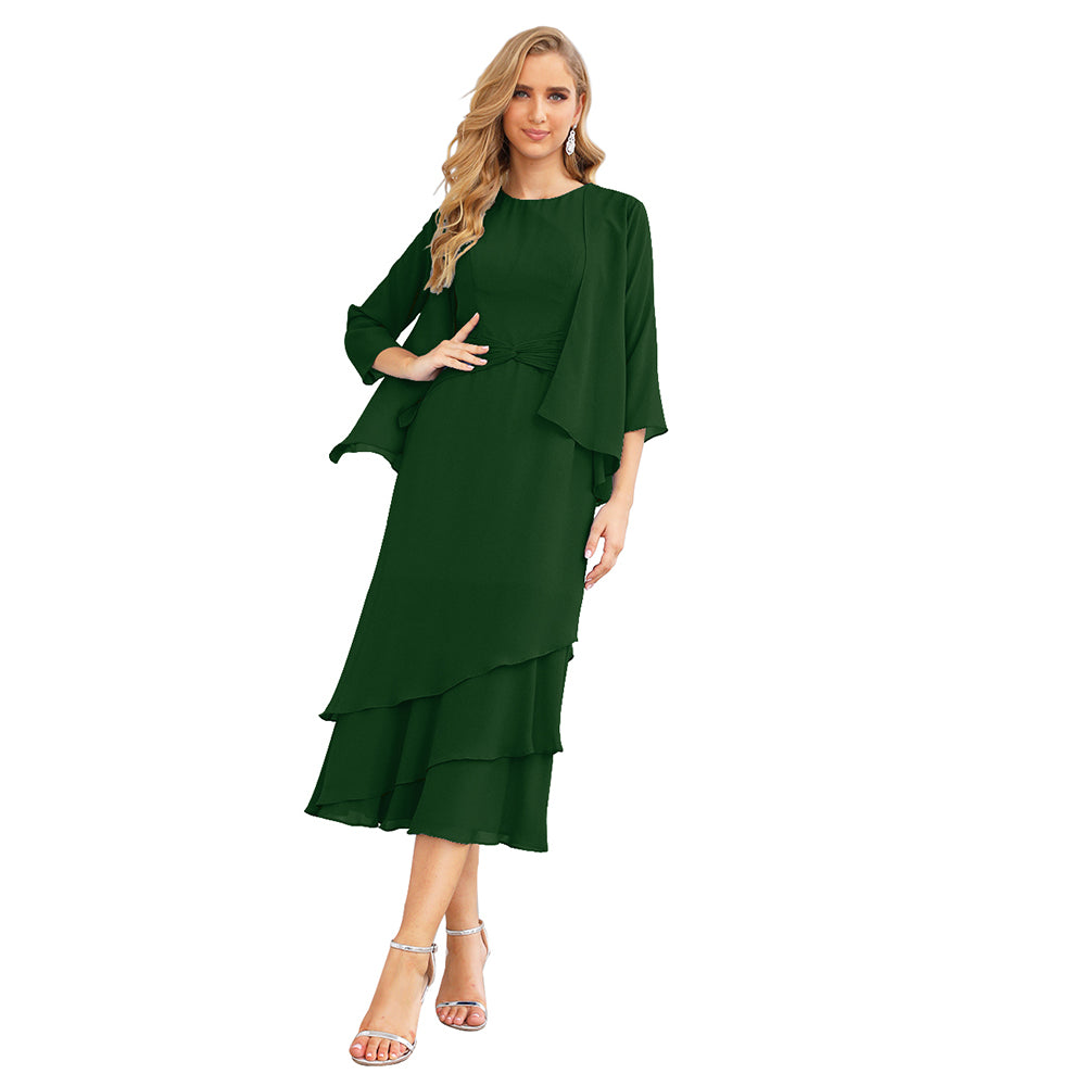 Sunnderly Chiffon Spring Mother of The Bride Dresses A-Line Plus Size for Women Formal Prom Gowns