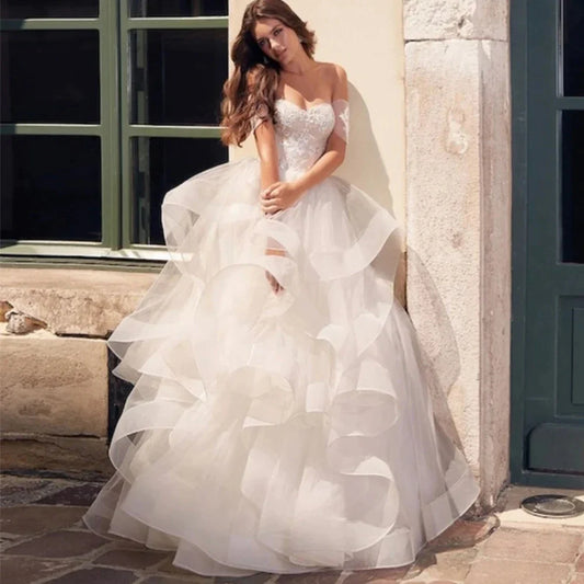 Exquisite Sparkling Off Shoulder Luxury Mermaid Fluffy Mopping Sexy Backless Wedding Dresses Exquisite Train Trumpet Bridal Gown-payinti
