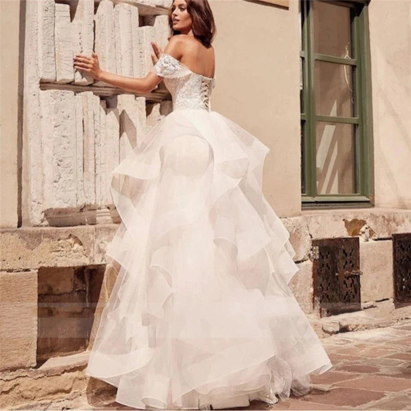 Exquisite Sparkling Off Shoulder Luxury Mermaid Fluffy Mopping Sexy Backless Wedding Dresses Exquisite Train Trumpet Bridal Gown-payinti