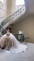 Atemberaubende Spitze Applikationen Ballkleid Brautkleider Prinzessin Kleid Y4593